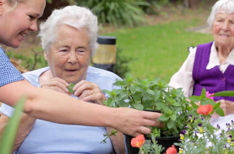 Jean gardening