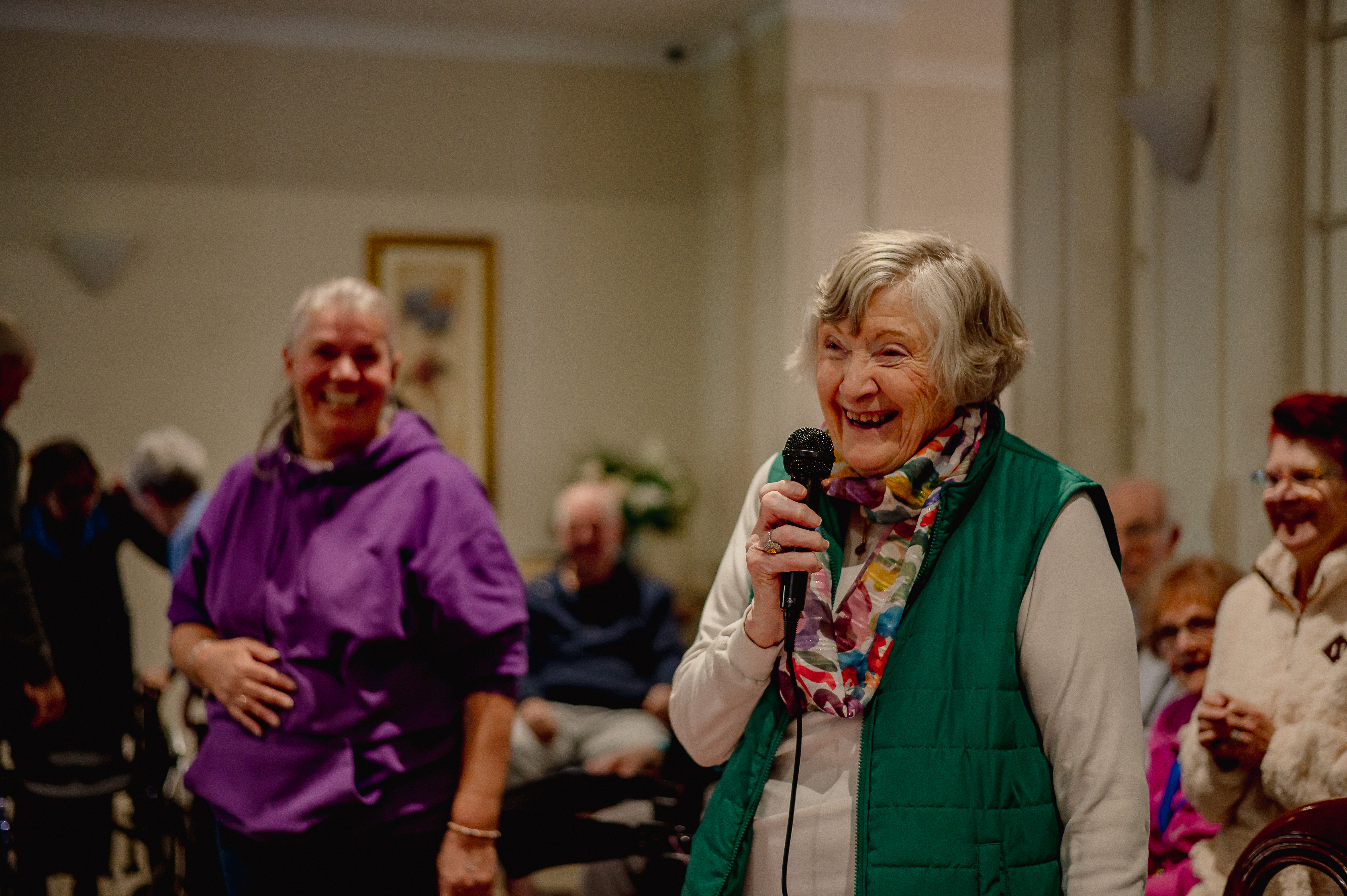 Resident Jill, the golden oldie DJ at Lakes Entrance Care Community, curating music for Radio Aroha.