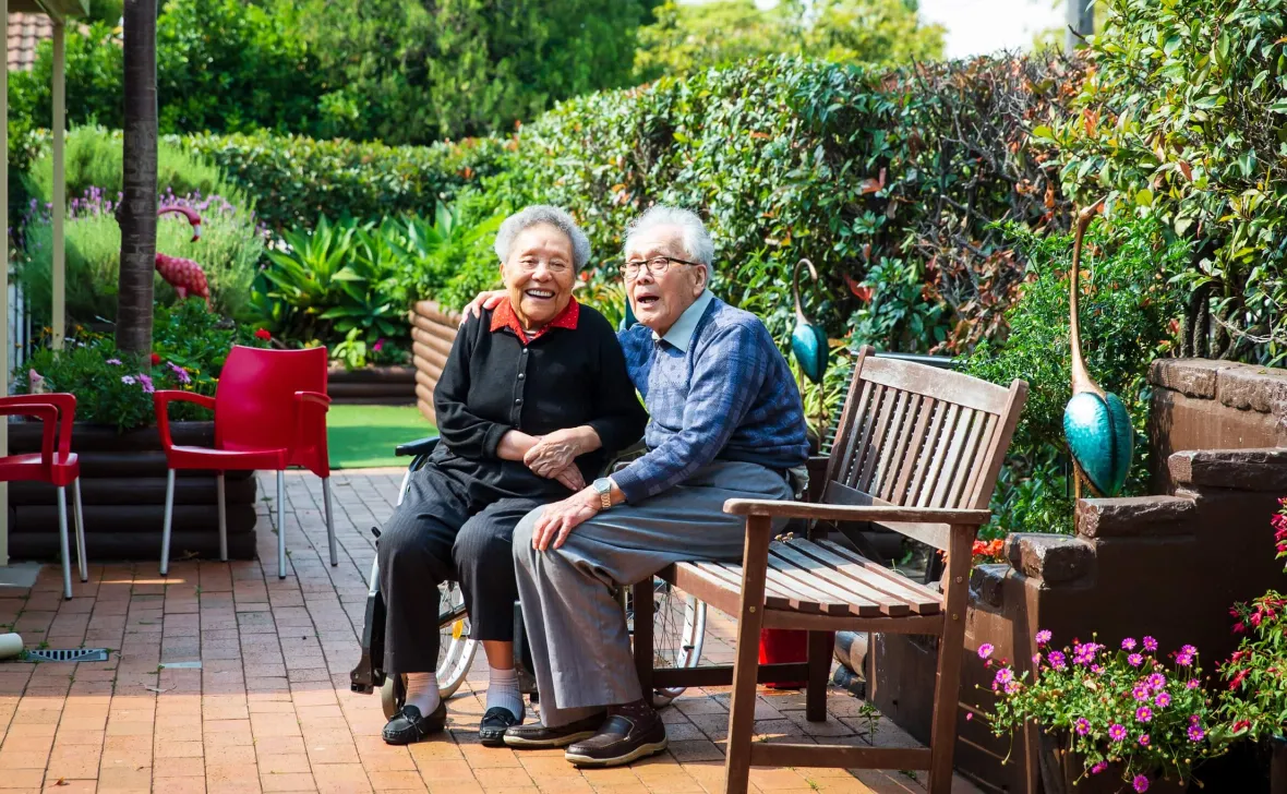 Belmore Place residents in garden