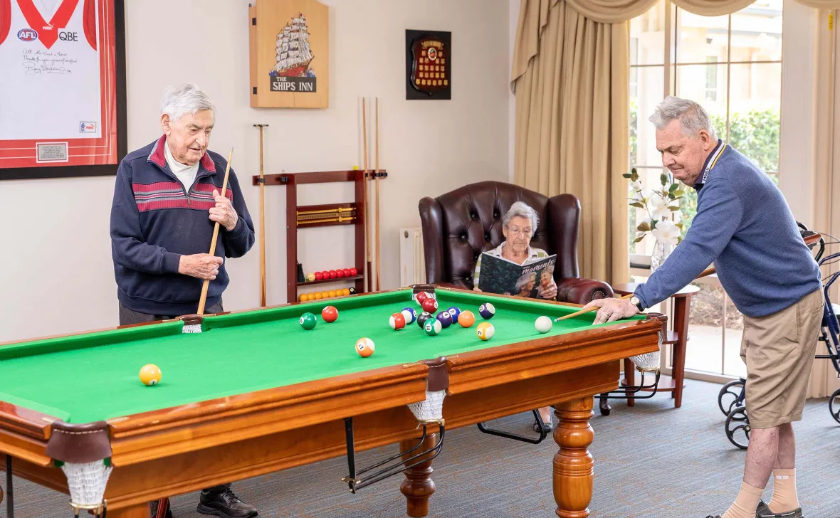 Paynesville Gardens Playing snooker 02