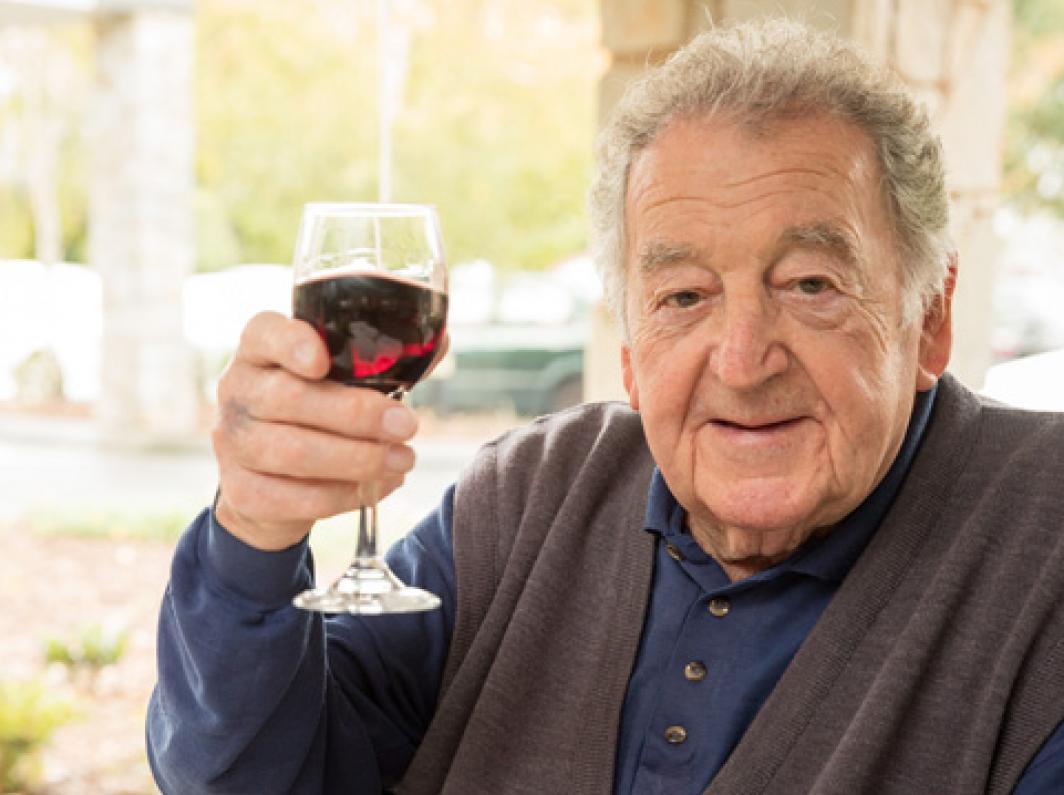 Walter with wine