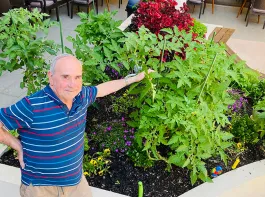 Joe with his garden