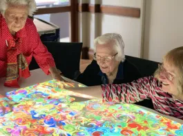 Residents using Interactive technology