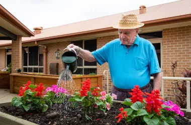 Resident gardning at Opal Raynbird