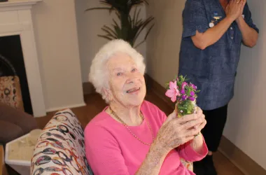 Lois with flowers
