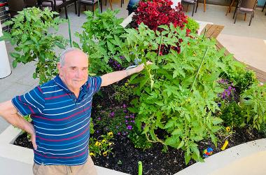 Joe with his garden