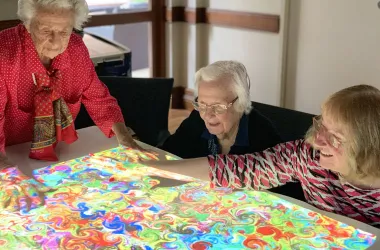 Residents using Interactive technology