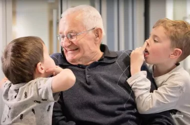 Opal Father’s Day Resident with grandkids