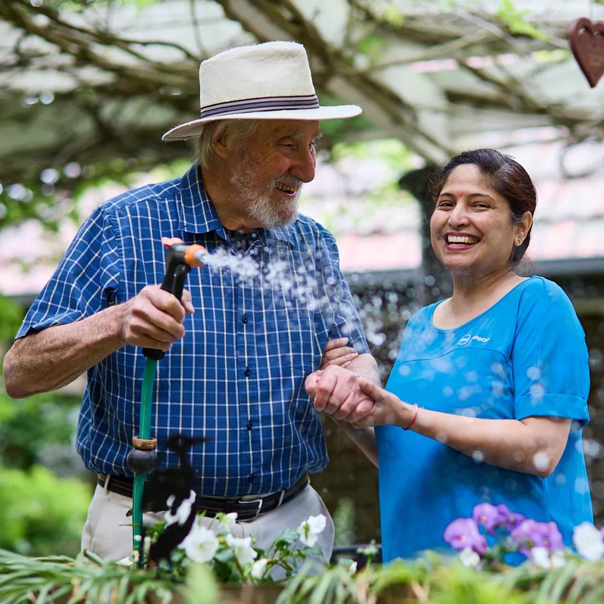 Opal resident and team member at the garden 