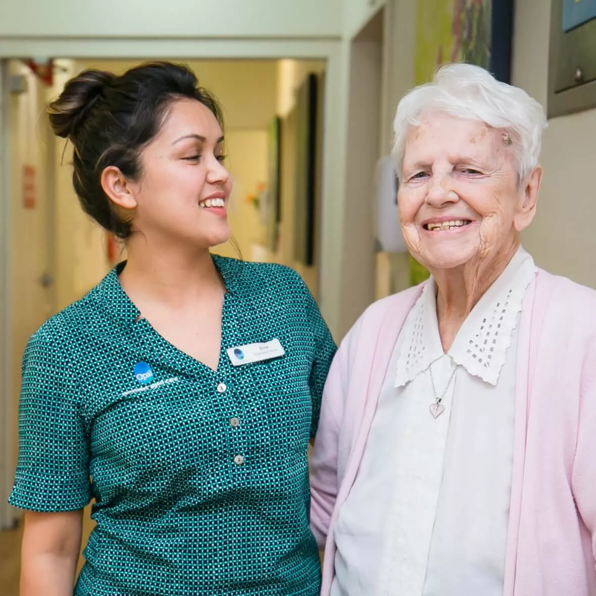 Opal resident and team member smiling